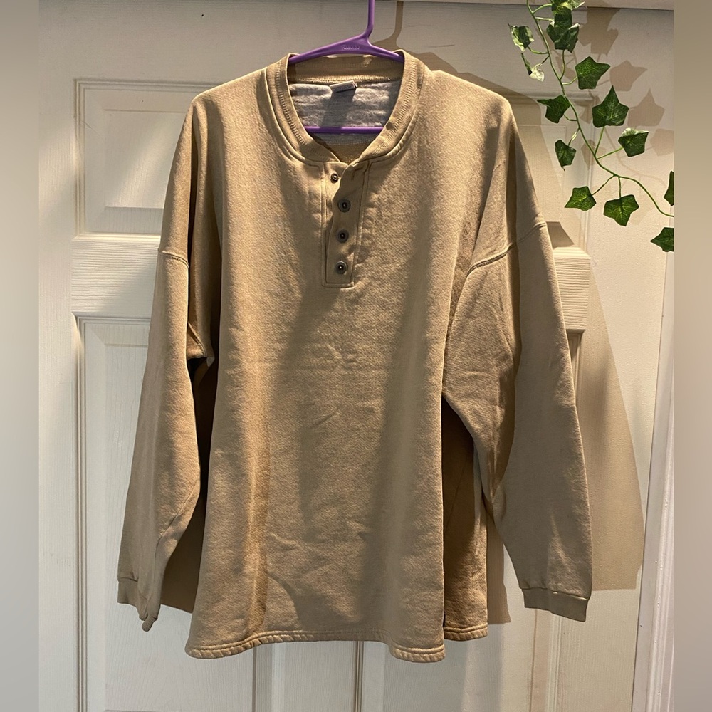 Russell Athletic Tan Long Sleeve Henley